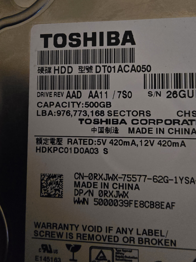 2 500gb HDD's