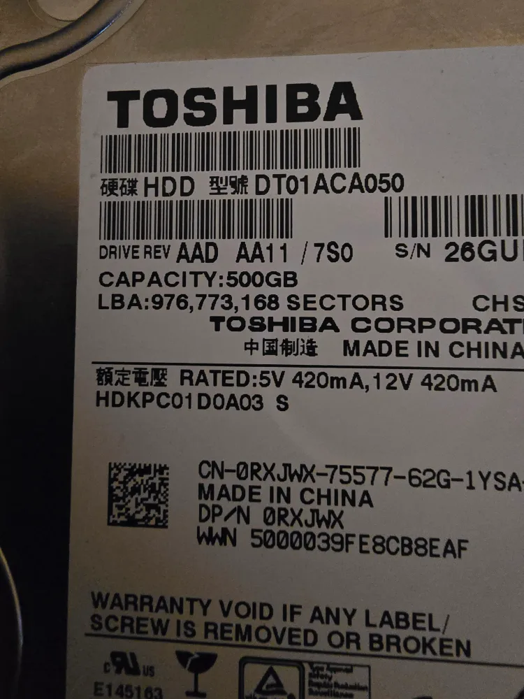 2 500gb HDD's thumbnail