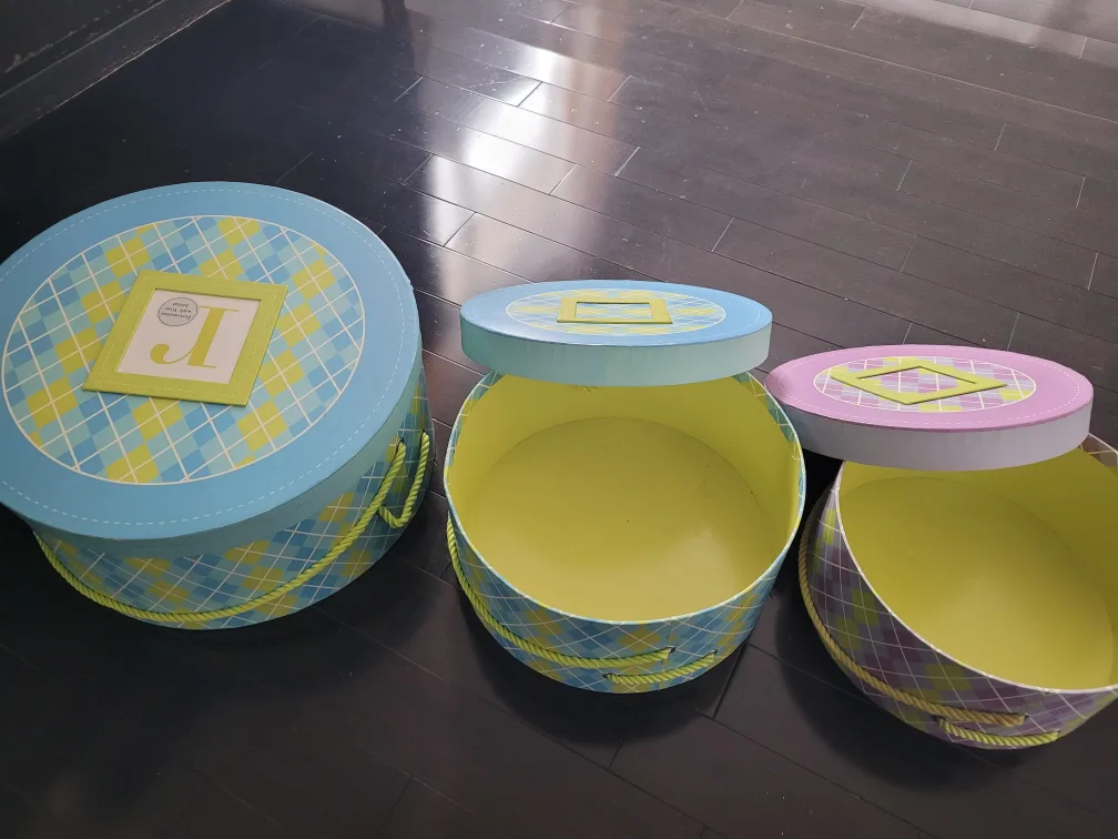 Set of 3 Decorative Round Storage Boxes image indicator(2)