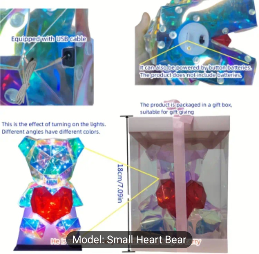 Light-Up Crystal Bear Gift Box - photo 4
