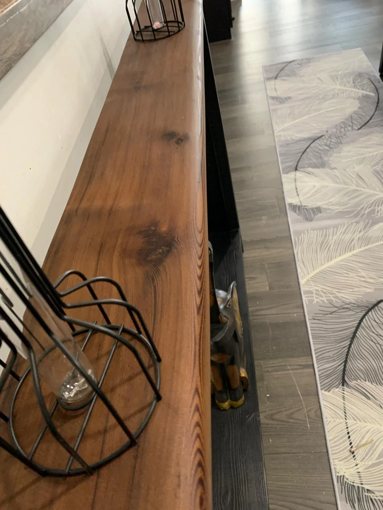 Rustic Wood Console Table with Black Metal Legs - photo 2