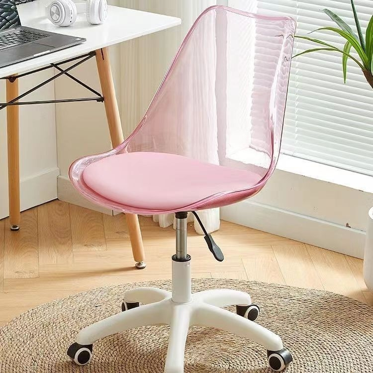 Pink Transparent Swivel Chair