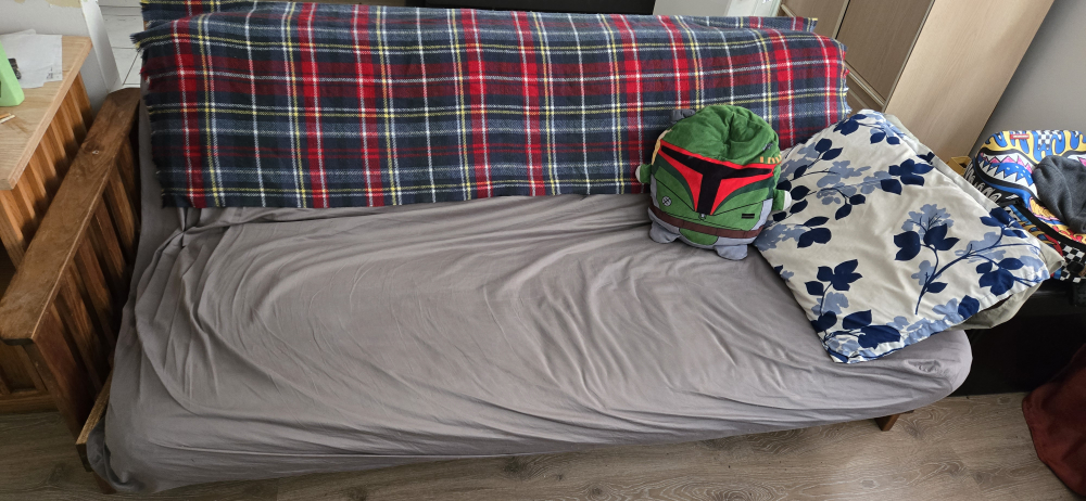 Futon with wooden frame