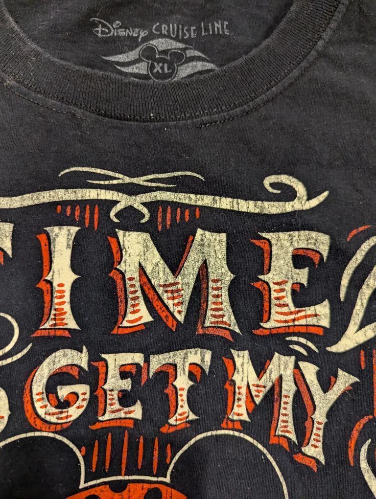 🏈Rare Disney Cruise Line Mickey Pirate Night Black T-Shirt image indicator(3)