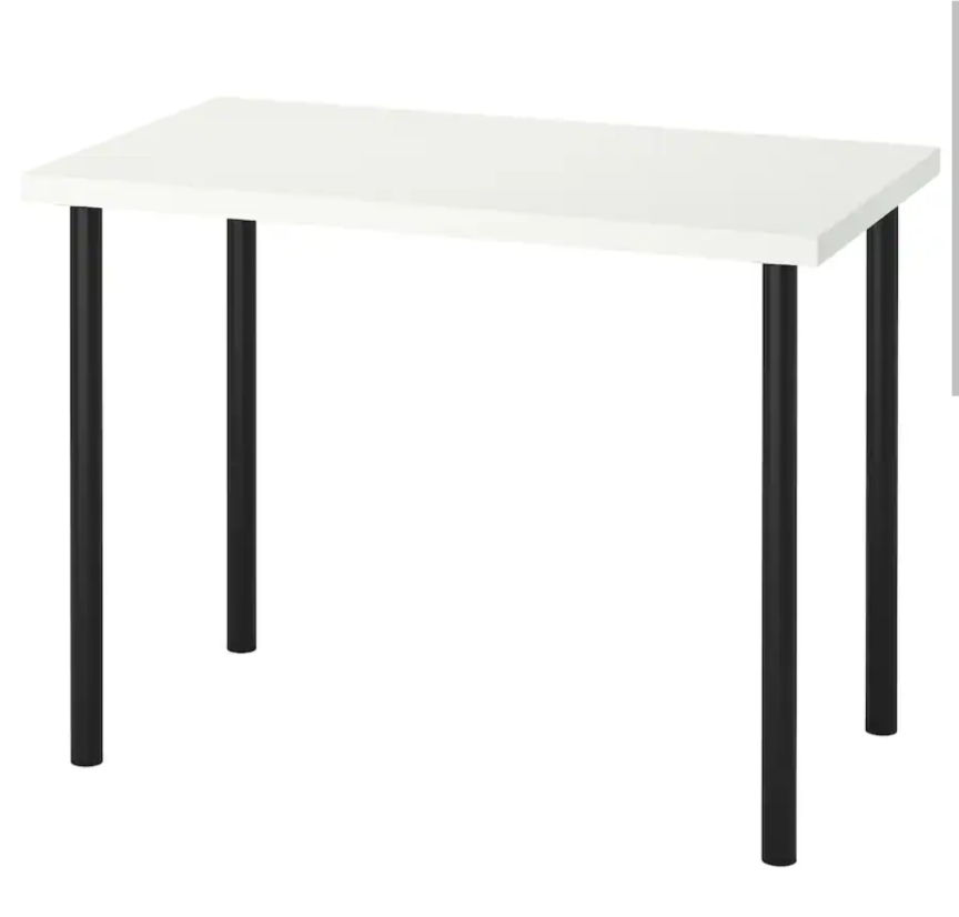 IKEA White Desk with Black Legs