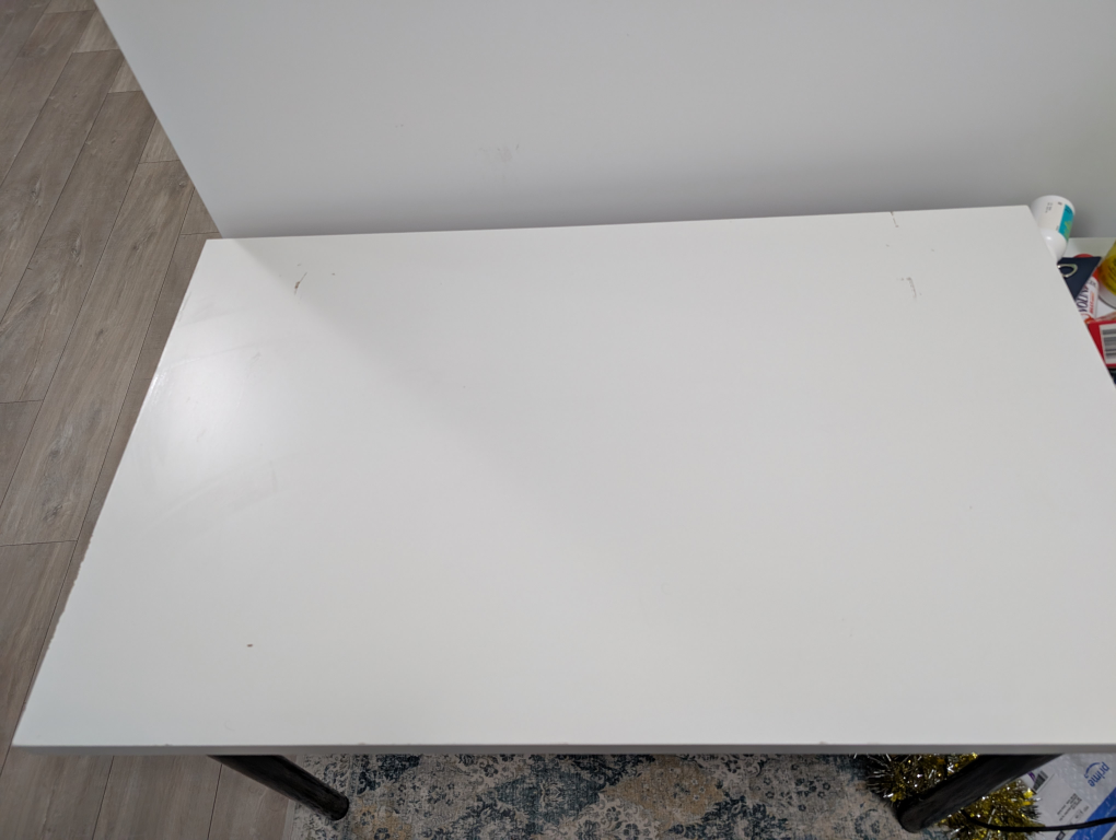 IKEA White Desk with Black Legs - photo 2