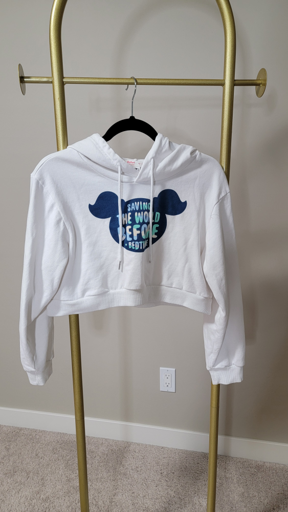 Adorable White Cropped Hoodie - photo 3