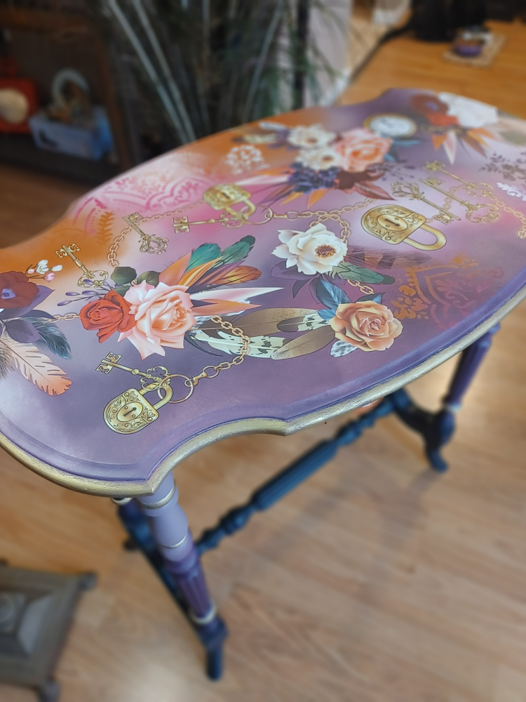 Hand-painted Vintage Side Table
