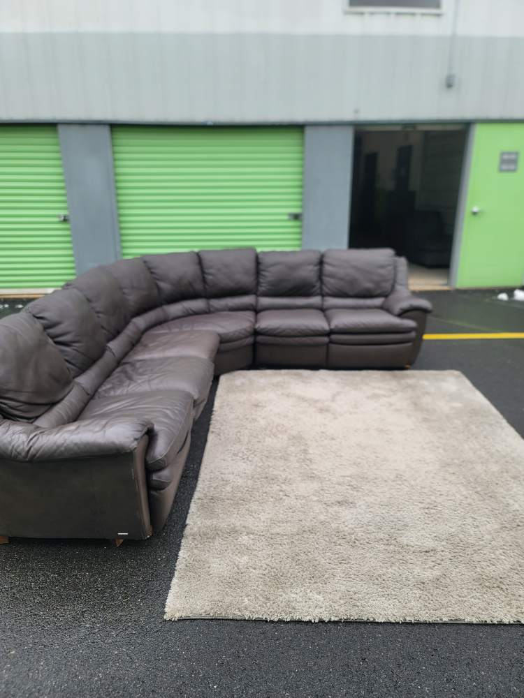 NATUZZI dark brown leather sectional (FREE LOCAL CURB DELIVERY) - photo 5