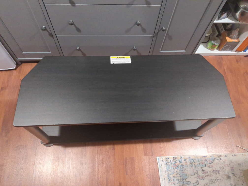 Black TV Stand with Silver Legs