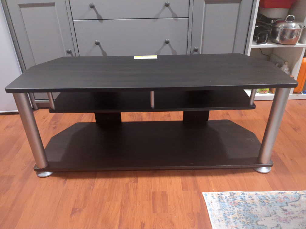 Black TV Stand with Silver Legs - photo 2