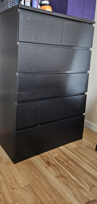 Ikea Black 6-Drawer Chest of Drawers