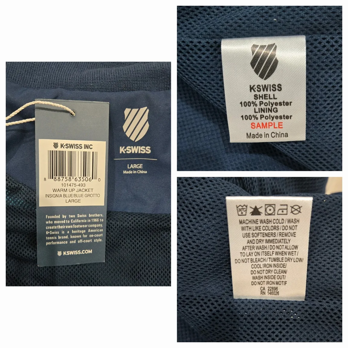 BNWTT Men's K-Swiss Warm Up Jacket Size L image indicator(10)