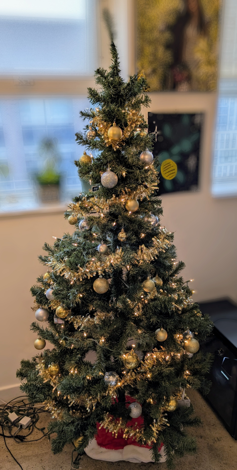 Christmas Tree with lights and ornaments