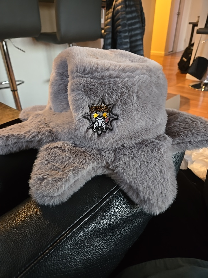 Grey Faux Fur Octopus Hat - The Glorious Glo Gang