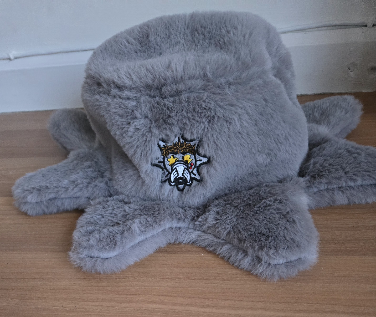 Grey Faux Fur Octopus Hat - The Glorious Glo Gang - photo 4
