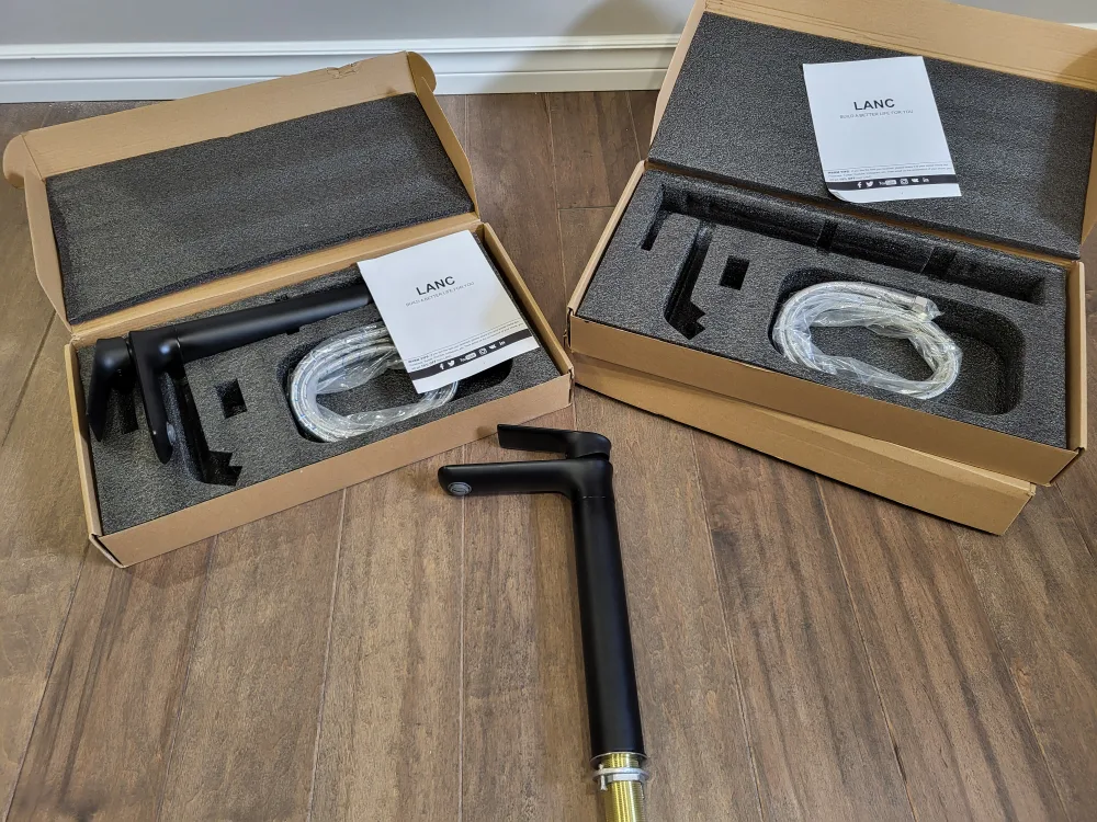 New Black Single Hole Bathroom Faucet image indicator(3)