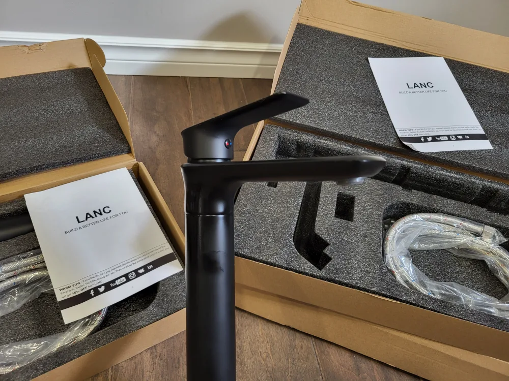 New Black Single Hole Bathroom Faucet image indicator(5)