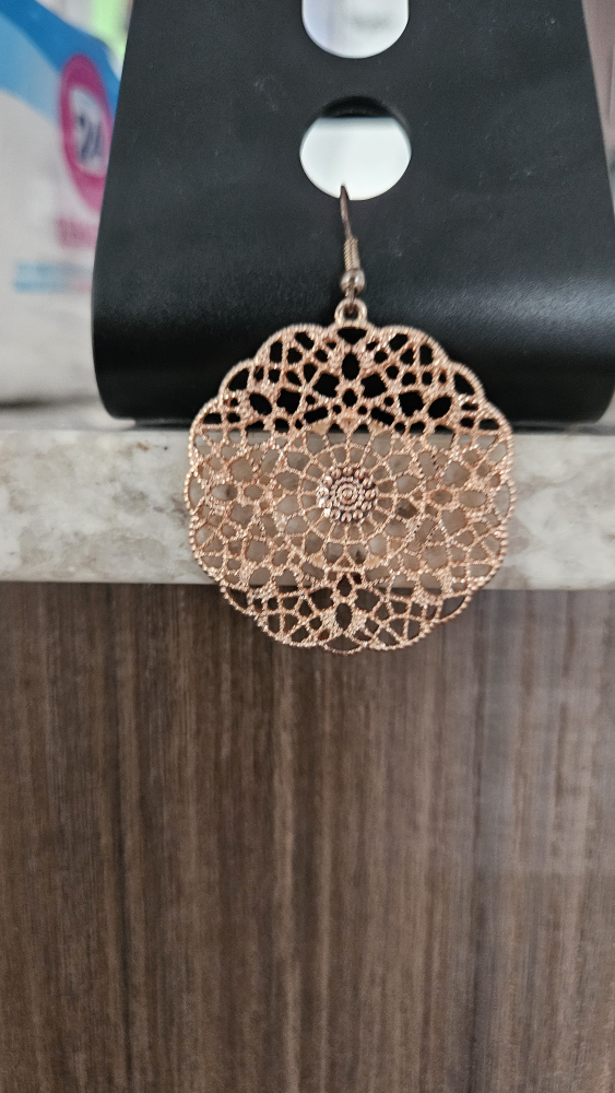 Rose Gold Filigree Earrings - photo 4