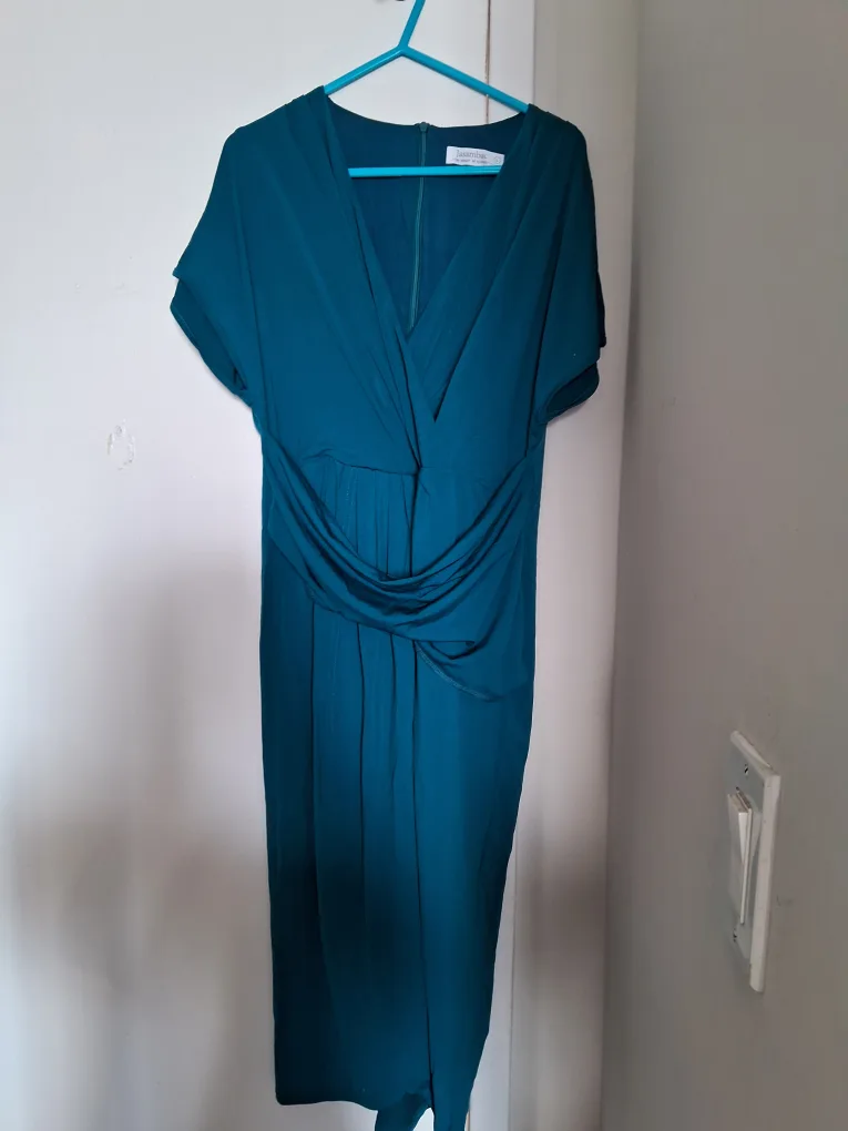 Teal Wrap Dress, Size Medium image indicator(2)