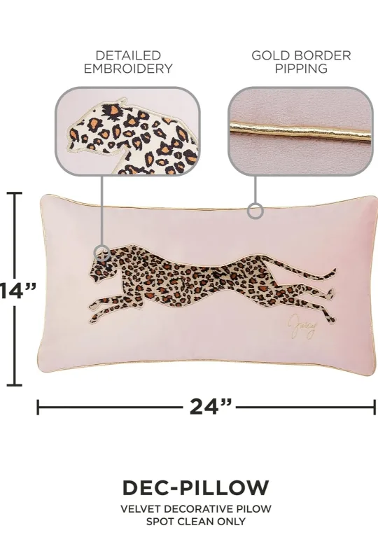 Juicy Couture Premium Reversible Throw Pillow 14"x24"  Velvet image indicator(3)