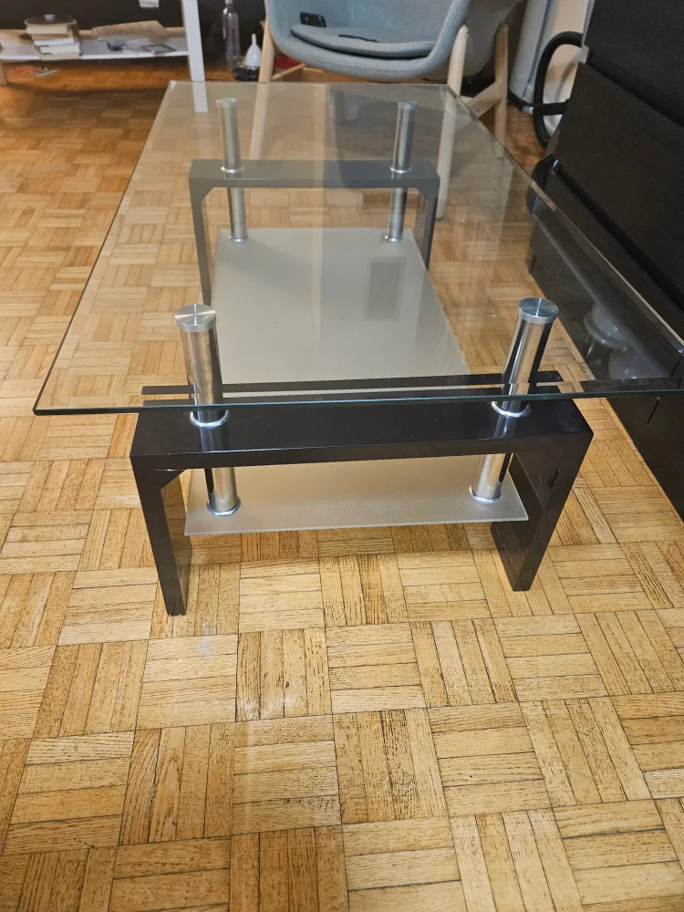 Glass Top Coffee Table with Lower Shelf image indicator(3)