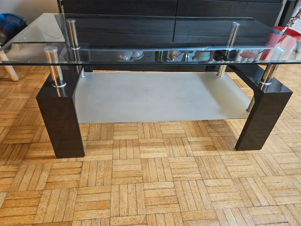 Glass Top Coffee Table with Lower Shelf image indicator(4)