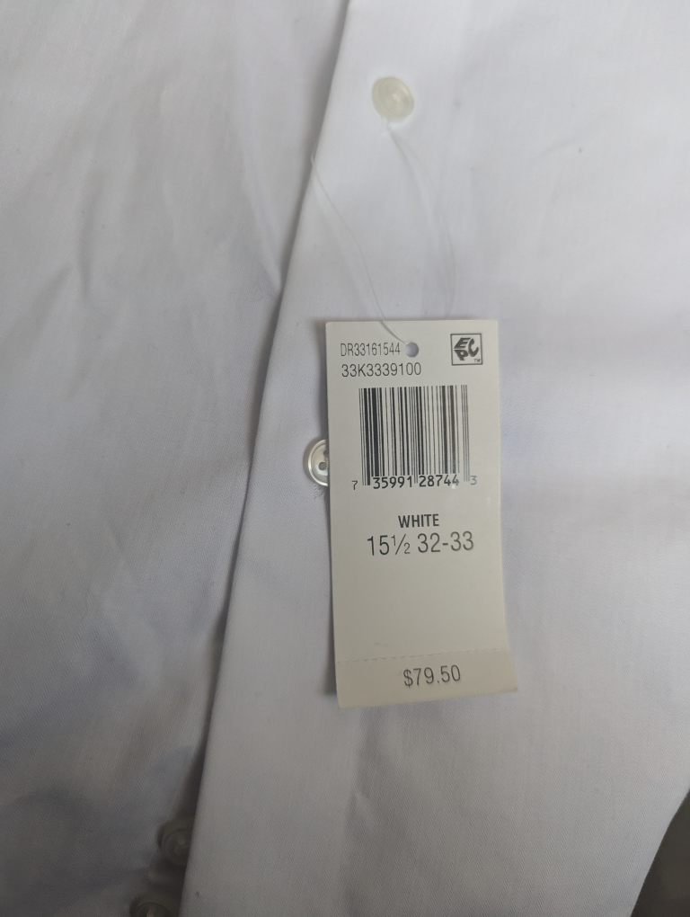 Calvin Klein Men's White Dress Shirt - Size 15 1/2 - 32/33 - photo 3