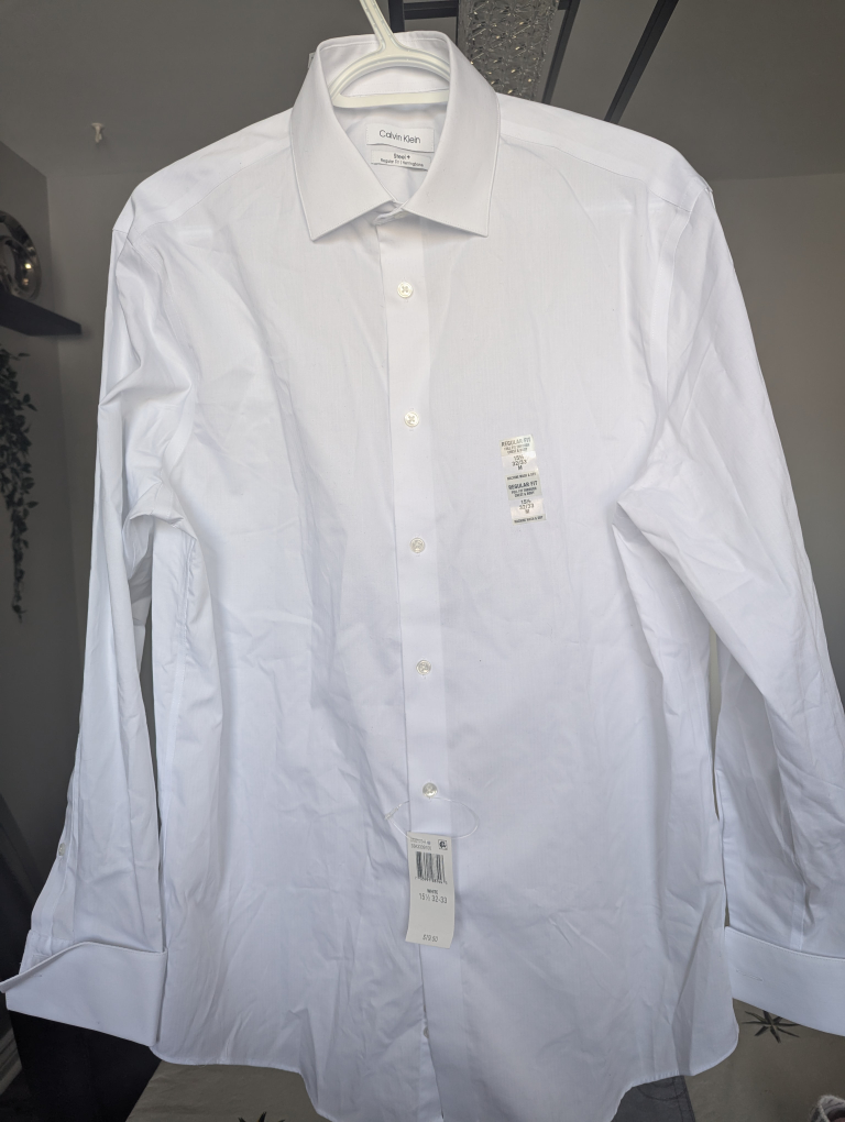 Calvin Klein Men's White Dress Shirt - Size 15 1/2 - 32/33 - photo 4