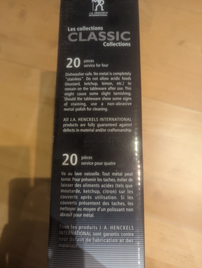 Henckels new in box cutlery set. 20 pieces - photo 2