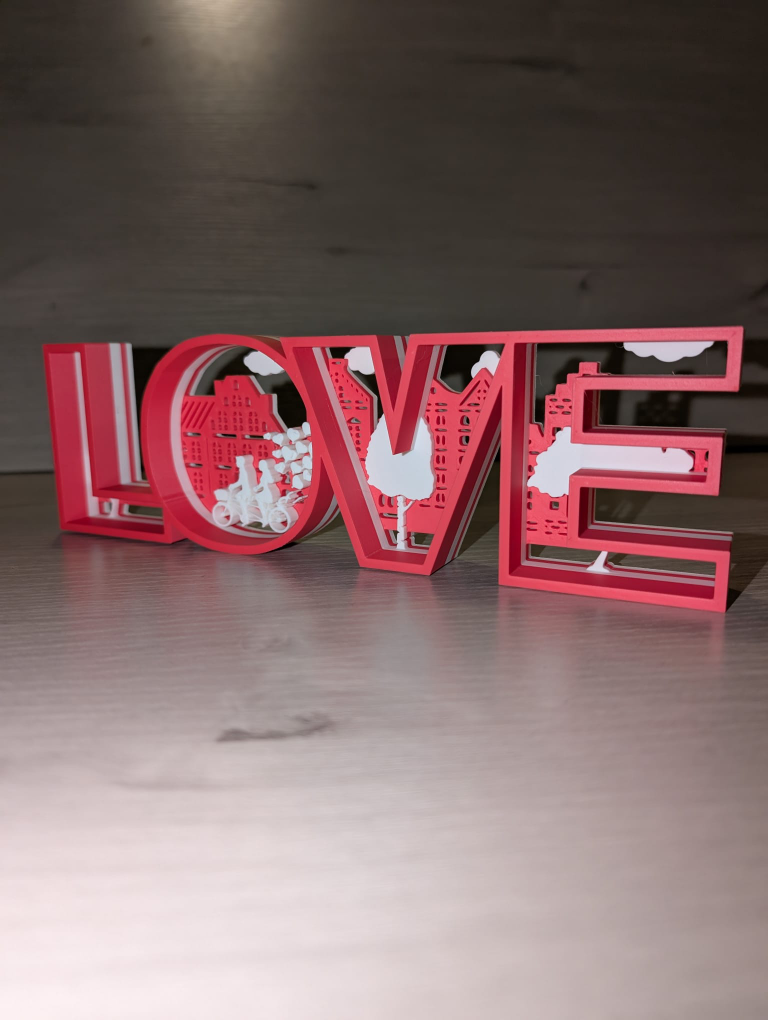 Layered LOVE sign