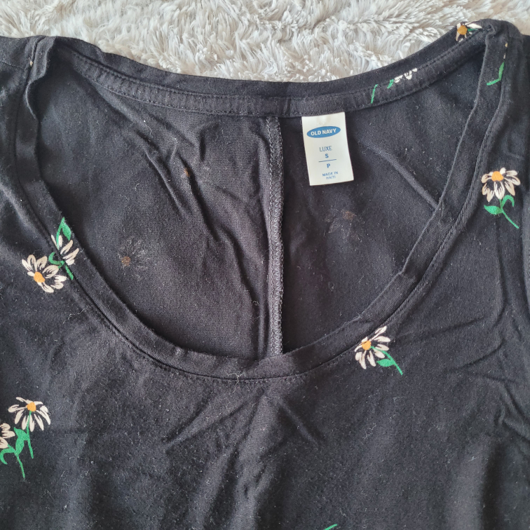 Old Navy Black Daisy Tank Top, Size Small - photo 2