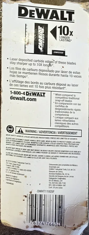 DEWALT Carbide Edge Utility Knife Blades (20 Pack) image indicator(3)