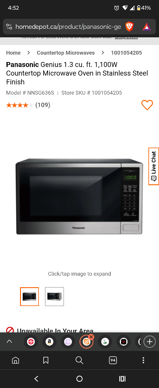 Panasonic Genius 1.3 cu. ft. 1100W