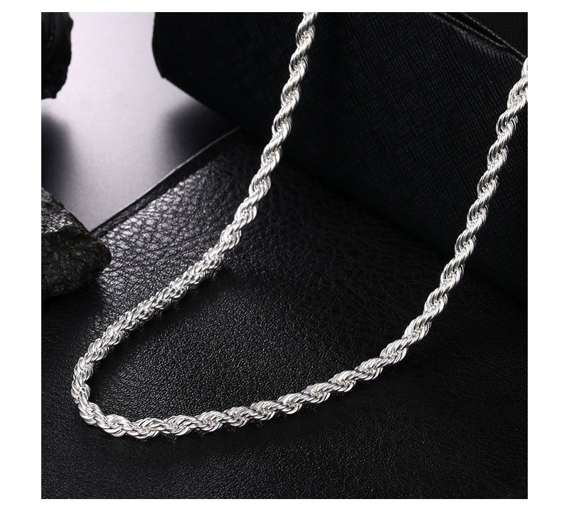 Silver Rope Chain Necklace