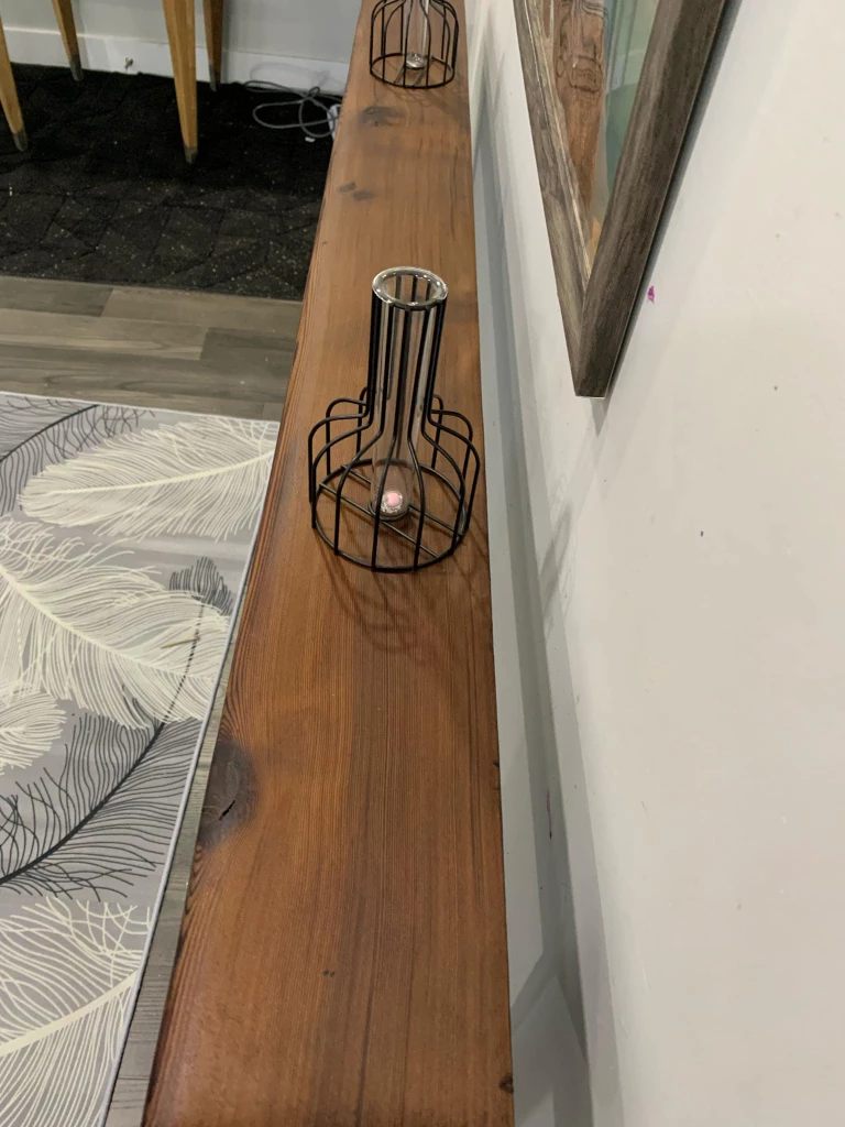 Rustic Wood Console Table with Black Metal Legs - photo 3