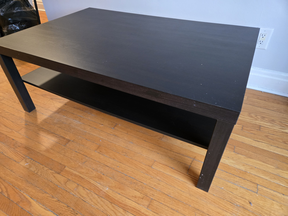 Black IKEA Coffee Table with Shelf - photo 2