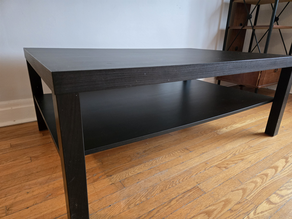 Black IKEA Coffee Table with Shelf - photo 4