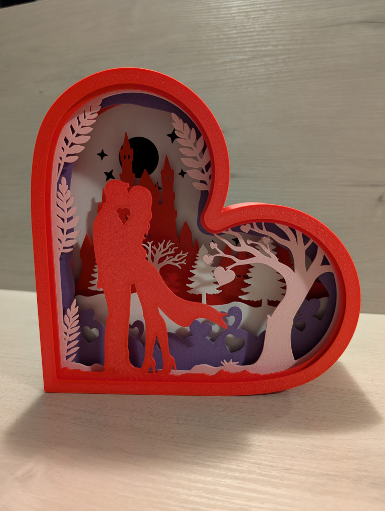 Heart-Shaped LED Couple Silhouette Night Light - photo 3