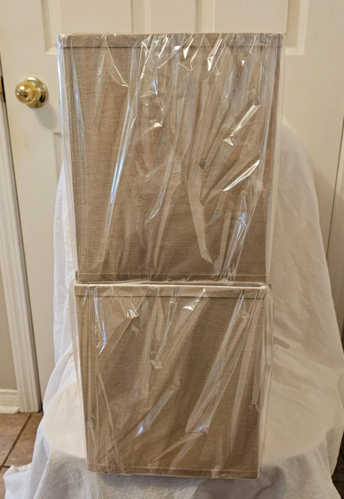 2 Beige Rectangle Lamp Shades - photo 4