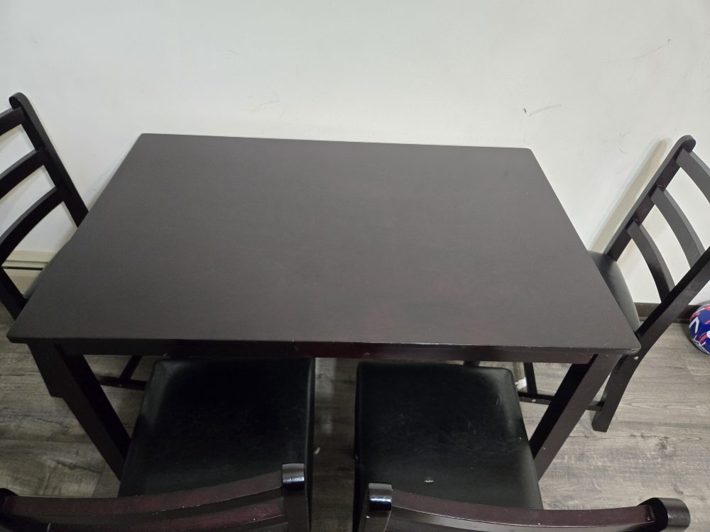 5-Piece Dark Brown Wooden Dining Set - photo 2