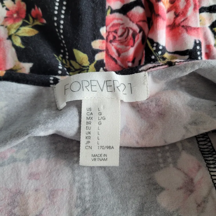 Forever 21 Floral Fit and Flare Dress, Size L image indicator(3)