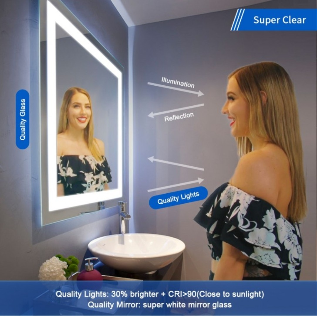 LED Illuminated Bathroom Mirror with Touch Sensor - photo 2
