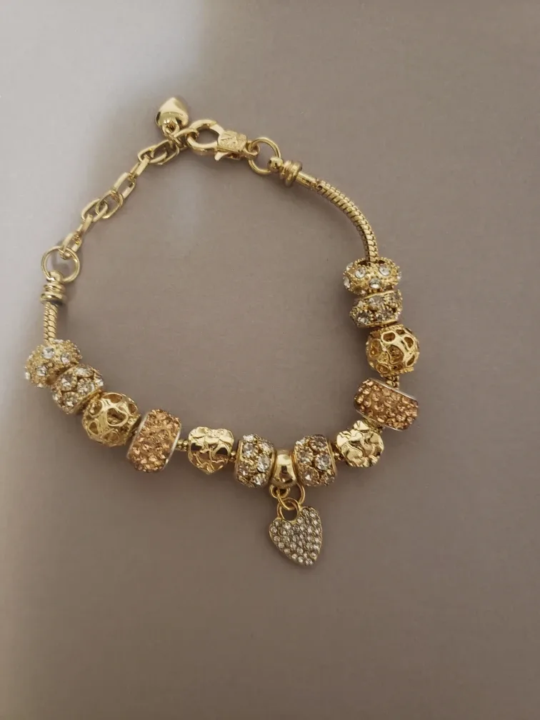Gold Beaded Charm Bracelet thumbnail