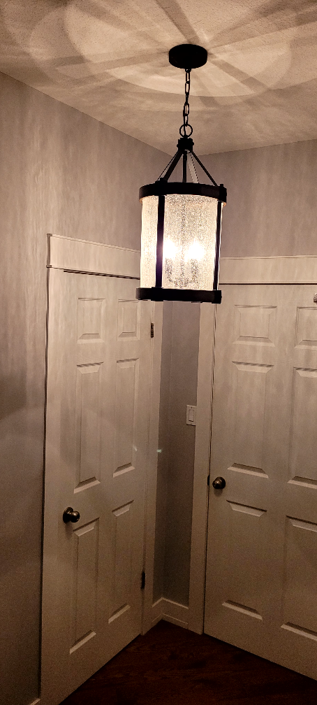 Brown Metal and Glass Pendant Light Fixture - photo 2