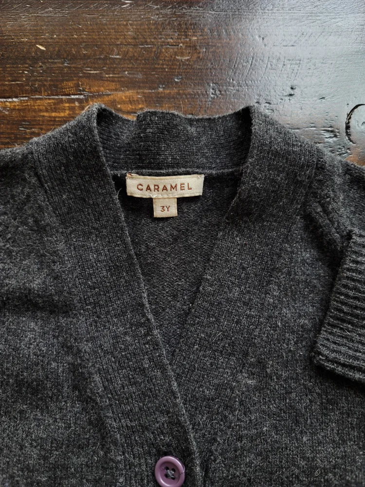 Caramel Kids Gray Cardigan Sweater - Size 3Y image indicator(2)