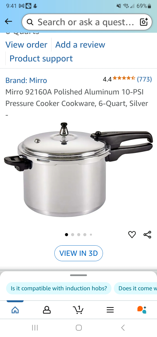 Mirro 6-Quart 10-PSI Polished Aluminum Pressure Cooker