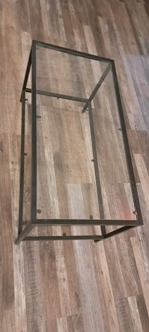 Ikea Glass Top Coffee Side Table with Metal Frame image indicator(2)