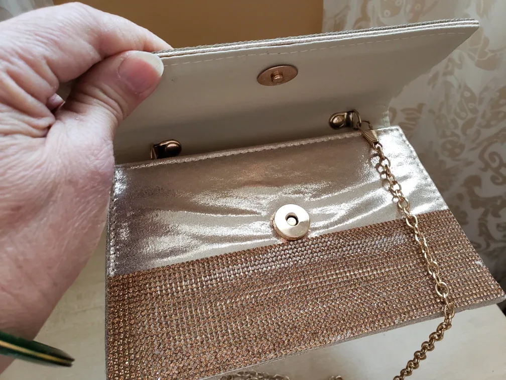 Rhinestone Gold Evening Clutch image indicator(3)