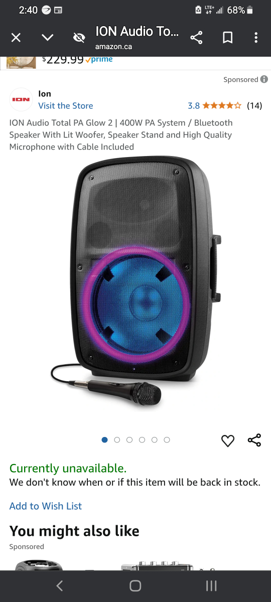 ION Audio Total PA Glow 2 400W Bluetooth Speaker with Mic - photo 3